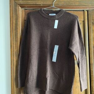Old Navy Brown Ribbed Crewneck Sweater
